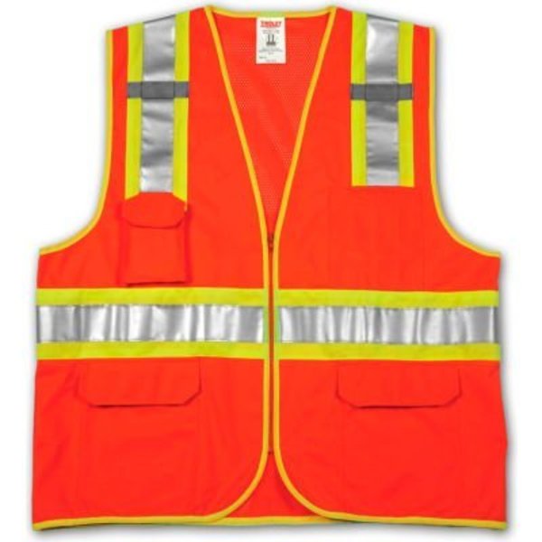 Tingley Rubber Tingley® V73859 Job Sight„¢ Class 2 Surveyor Style Vest, Fluorescent Orange, L/XL V73859.L-XL
